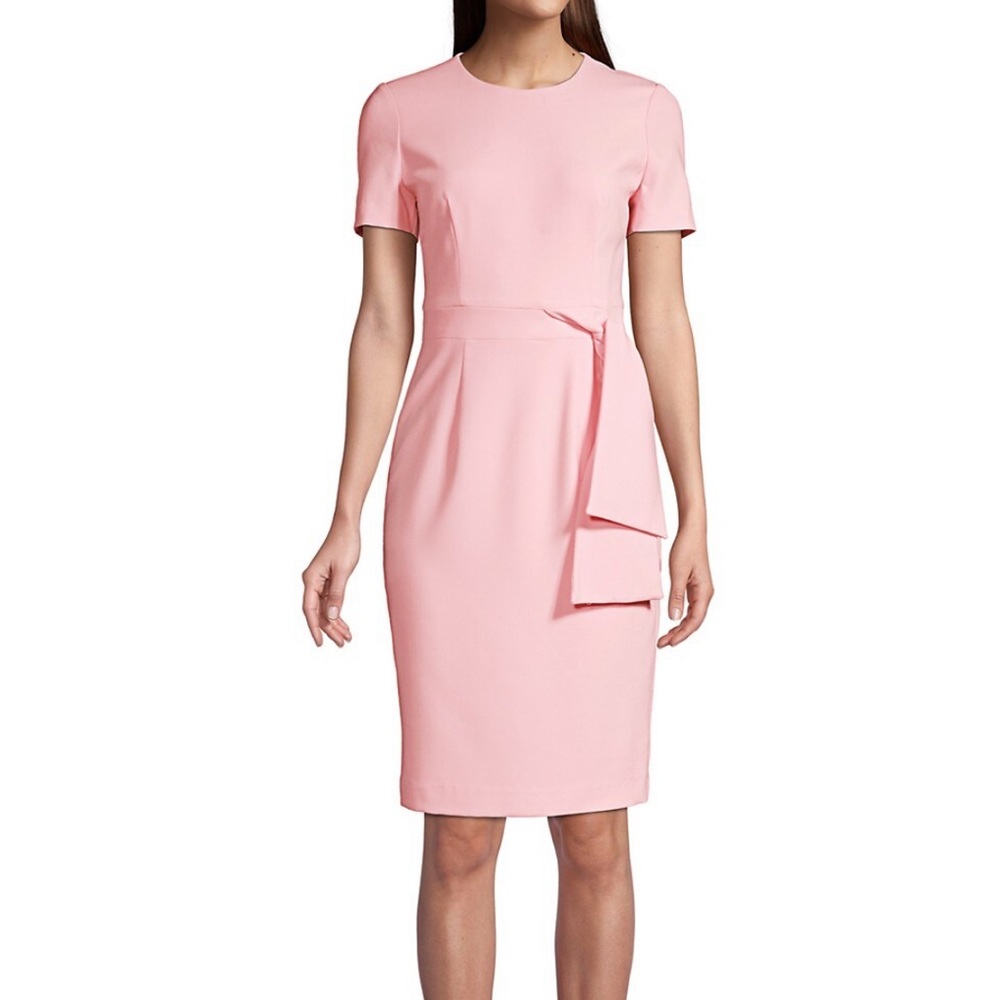 BLACK HALO NWT Harbor Draped Sheath Dress in Ice Pink Size 14